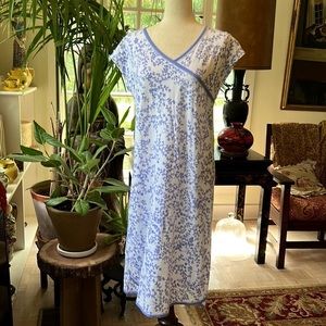 Garnet Hill Green Cotton Nightgown Medium